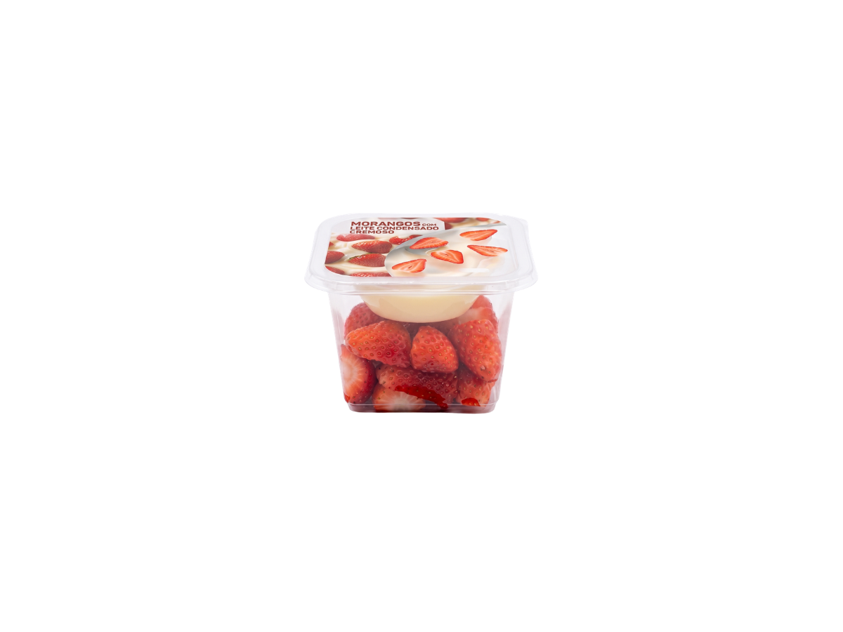 KIT POTE PORÇÃO MORANGO COM LEITE CONDENSADO